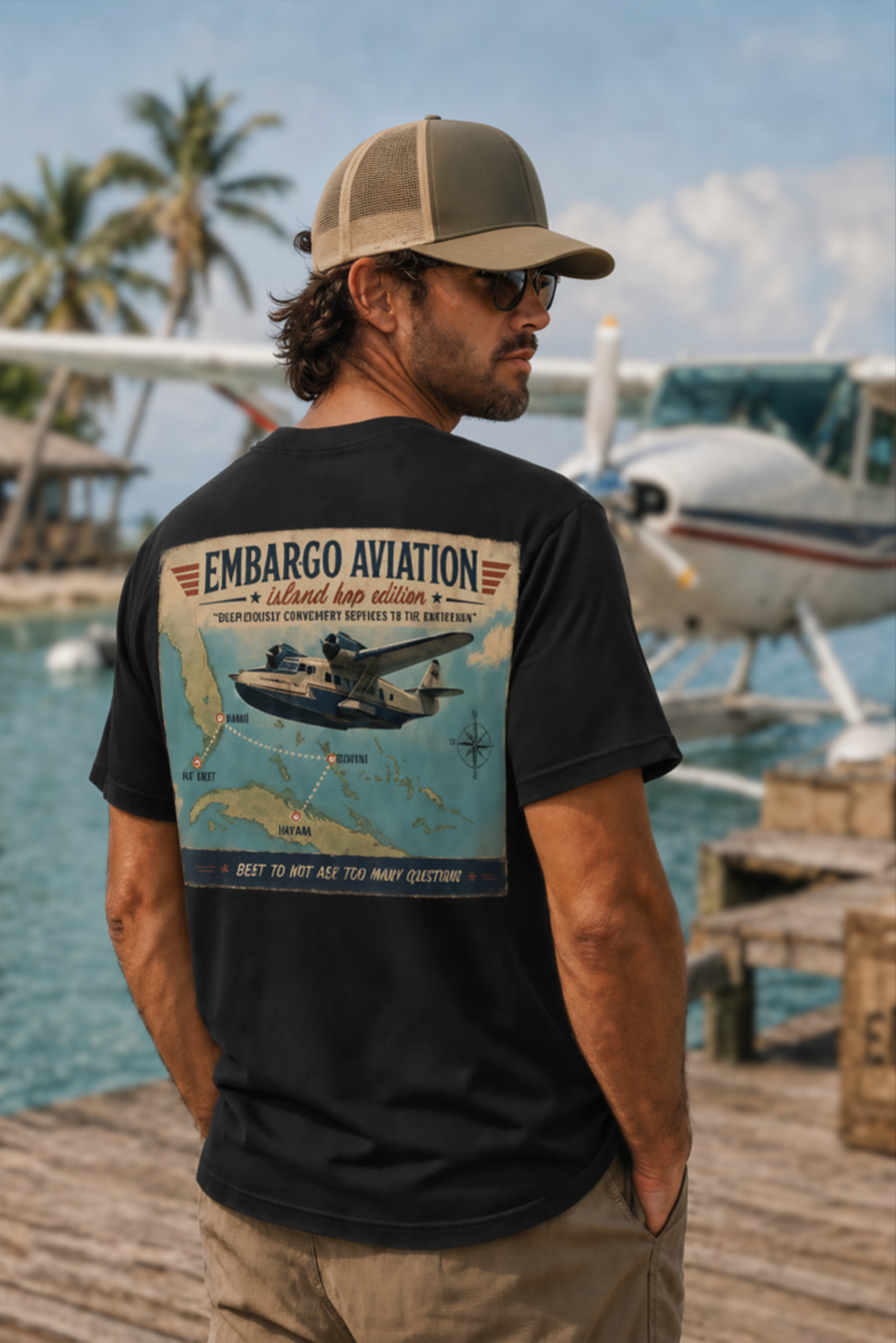 Embargo Aviation Service Routes T-shirt