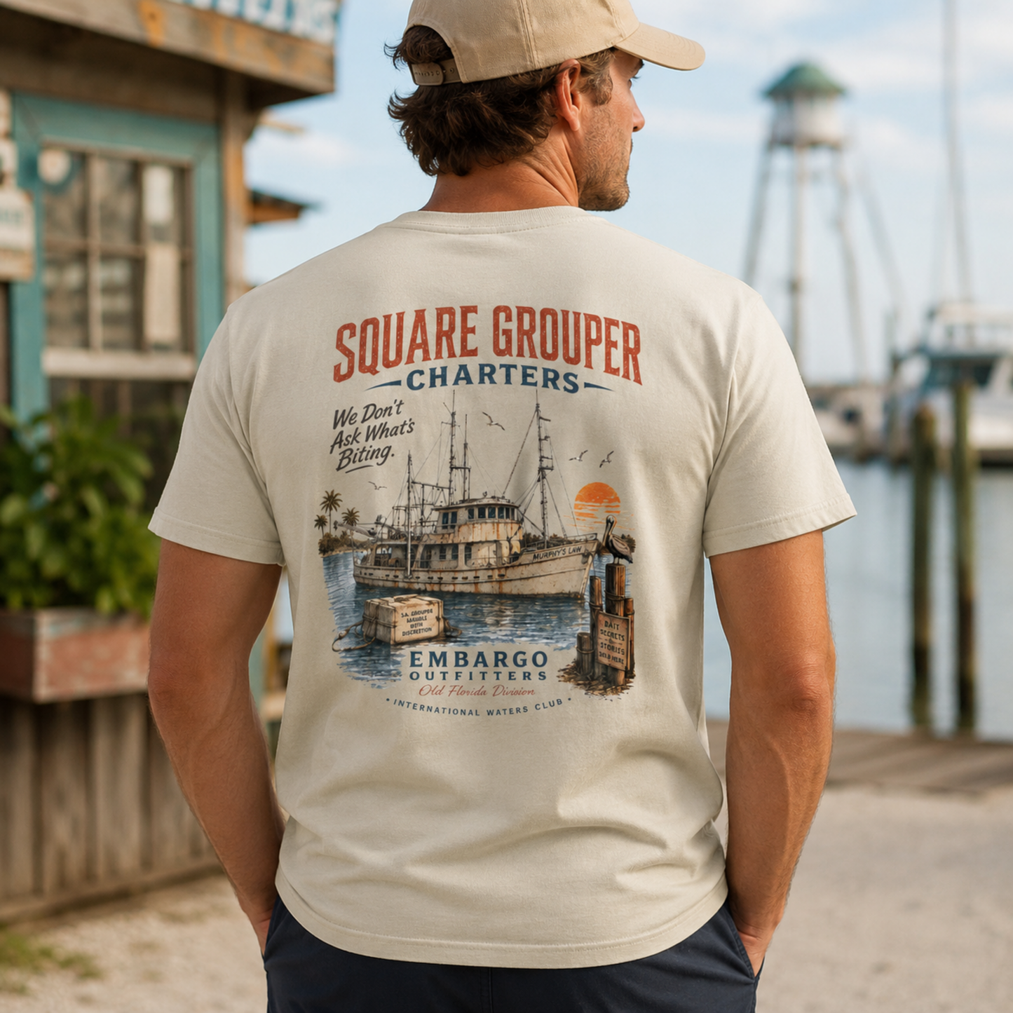 Square Grouper Ship T-shirt