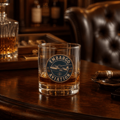 Embargo Aviation Rocks Glass